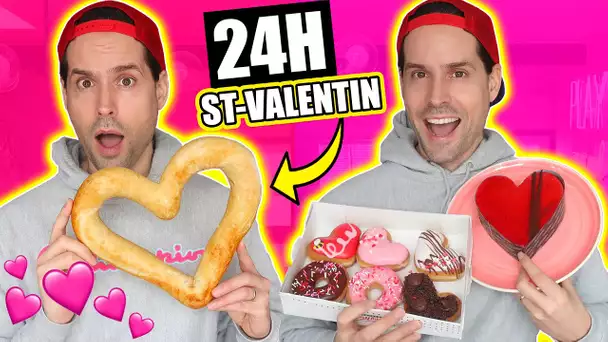 Je mange que la nourriture de la SAINT VALENTIN pendant 24H - HUBY