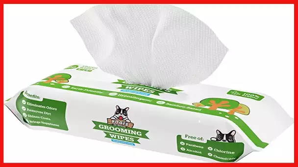 Pogi's Dog Grooming Wipes for Cleaning and Deodorizing - 100 Plant-Based, Hypoallergenic Pet Wipes