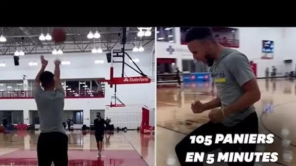 Stephen Curry réalise 105 paniers consécutifs dans un entrainement spectaculaire