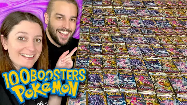 ÉNORME OUVERTURE DE 100 BOOSTERS PACK POKEMON ASTRES RADIEUX ! (1/2)