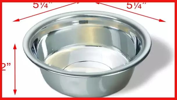Van Ness Pets Small Lightweight Stainless Steel Dog Bowl, 16 OZ Food And Water Dish