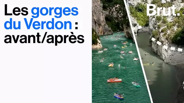 Sécheresse dans les gorges du Verdon : avant/après