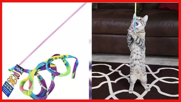 CAT DANCER Cat Toy Cat Charmer Safe Wand Teaser Colorful Fabric Ribbon Safe Flexible Exercise Toy