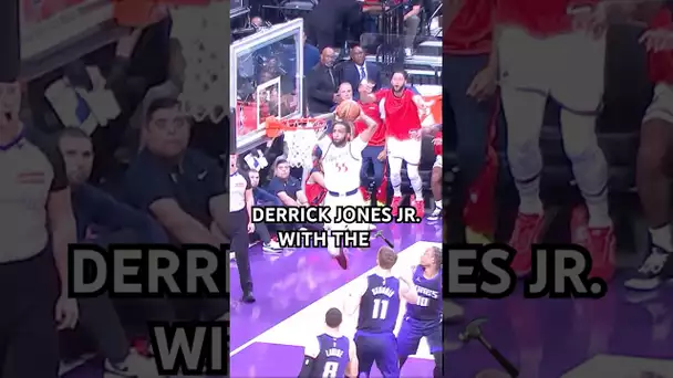 DJJ throws it down while staring at the rim!