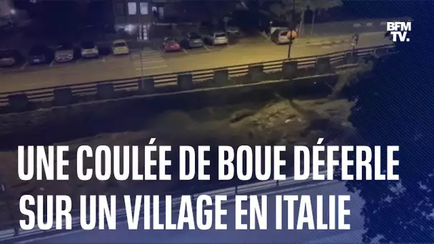 Un vague de boue déferle sur le village de Bardonecchia dans les Alpes italiennes