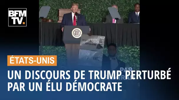 Accusé de racisme, Donald Trump se fait interrompre dans son discours par un élu démocrate