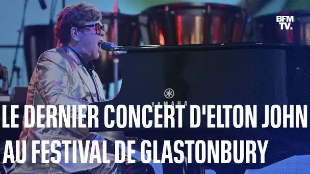 Les images du dernier concert britannique d'Elton John au festival de Glastonbury