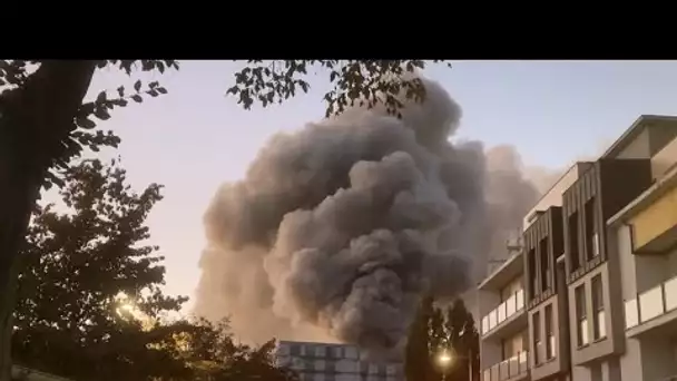 Violent incendie dans les "Verre et acier" à Rouen : retour sur la soirée en images