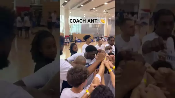 Coach Ant teaching defense at the Jr. NBA clinic in Abu Dhabi! 🗣 | #Shorts