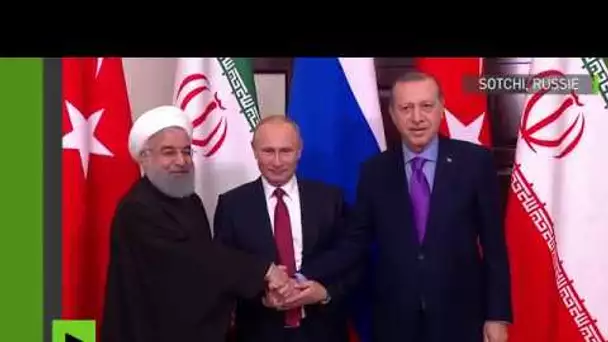 Poutine, Erdogan et Rohani se serrent la main à Sotchi
