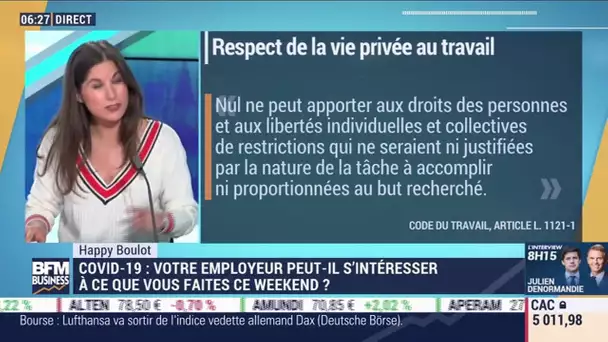 Happy Boulot: Covid-19, votre employeur peut-il s'intéresser à ce que vous faites ce week-end ?