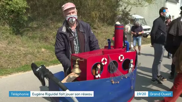 Landaul : manifestation de soutien à Eugène Riguidel en grève de la faim contre une antenne Orange