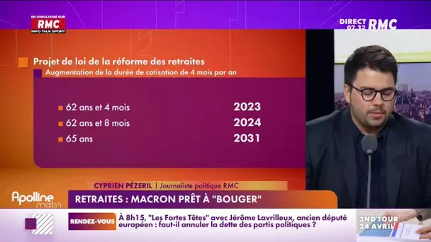 Présidentielle : Emmanuel Macron prêt à "bouger" sur la réforme des retraites
