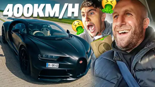 LE TRAJET TOURNE MAL😨😱!! JE FAIS VOMIR INOXTAG A 400 KM/H EN BUGATTI CHIRON 🤮🤢 !!