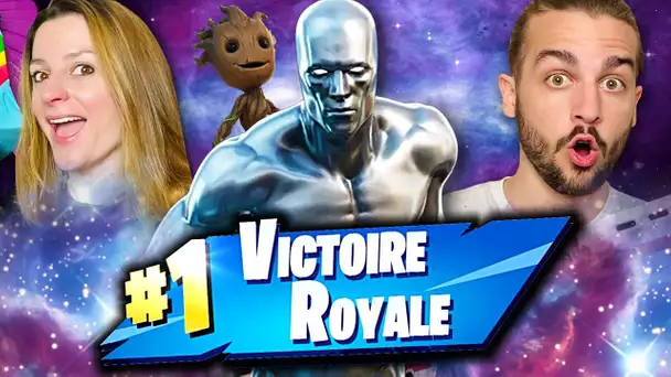 TOP 1 AVEC LE SURFEUR D'ARGENT ET ON DÉBLOQUE BÉBÉ GROOT ! FORTNITE DUO FR