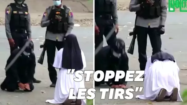 En Birmanie, cette religieuse à genou devant les militaires est devenue un symbole de la résistanc