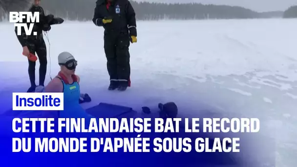 Cette finlandaise bat le record du monde d'apnée sous glace