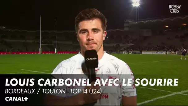 La joie de Louis Carbonel après Bordeaux / Toulon