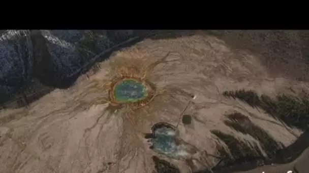 Etats Unis, Wyoming : Grand Prismatic Spring, autres bassins thermaux et geyser