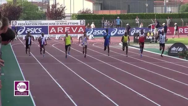 Albi 2015 : Finale 100 m Juniors M (Babacar Diop en 10&#039;&#039;62)