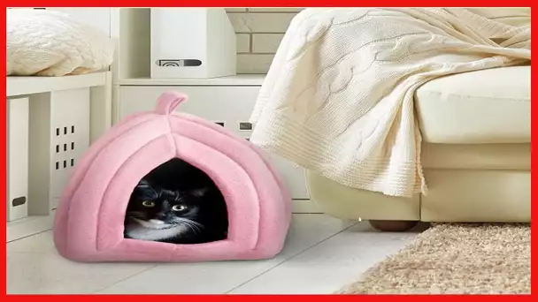 Cat House - Indoor Bed with Removable Foam Cushion - Pet Tent for Puppies, Rabbits, Guinea Pigs