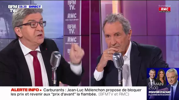 "Moment de poésie" entre Jean-Luc Mélenchon et Jean-Jacques Bourdin